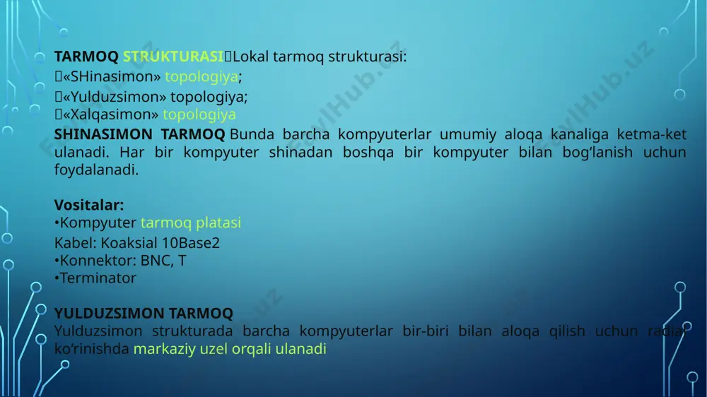 kompyuterning tarmoqlariga oid taqdimot ishi - Page 4