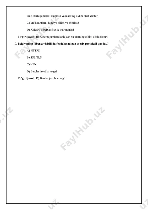 belgiyada kiberxavfsizlik bo'yicha ochiq test savollar - Page 4