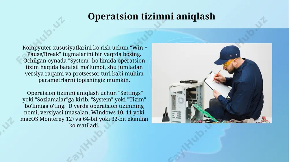 rni tuzatishga yordam beradi. ba'zi drayverlar 32-bitli, boshqalari esa 64-bitli operatsion tizimlar uchun mo'ljallangan bo'lib, ularning mos kelmasligi tizim xatolariga olib kelishi mumkin. ishlab chiqaruvchining veb-sayti ishlab chiqaruvchining veb-saytidan yuklab olingan drayverlar odatda viruslar va zararli dasturlardan toza bo'ladi, bu esa tizimingiz xavfsizligini ta'minlaydi va 99% ishonchlilikni kafolatlaydi. ko'pgina ishlab chiqaruvchilarning veb-saytlarida o'rnatish bo'yicha batafsil ko'rsatmalar, video qo'llanmalar va 10 dan ortiq turdagi qurilmalar uchun drayverlar mavjud. drayverlar nima? drayverlar apparat va operatsion tizim o'rtasidagi aloqani ta'minlaydi, bu esa 256 dan ortiq turli buyruq va ma'lumotlar almashinuviga imkon beradi. ularning versiyalari muhim va doimiy yangilanib turishi kerak. drayverlarning noto'g'ri o'rnatilishi tizimning noto'g'ri ishlashiga yoki umuman ishlamasligiga, hatto 0x0000007b kabi xatolarga olib kelishi mumkin. shuning uchun ularni ehtiyotkorlik bilan tanlash va o'rnatish kerak. muammolarni bartaraf etish agar haydovchi o'rnatilgandan keyin 3-5 soniya ichida kompyuter muzlab qolsa, tizim fayllarining buzilganligini tekshiring va kerak bo'lsa, windowsni qayta tiklashni amalga oshiring. haydovchi mos kelmasligi …