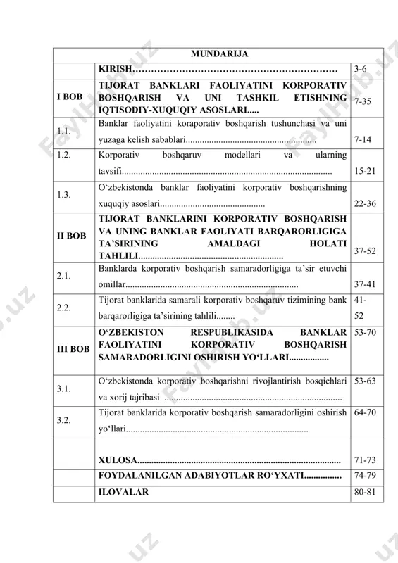 oshirish hamda yuqori xalqaro reyting ko‘rsatkichlariga erishishning ustuvor yo‘nalishlari to‘g‘risida”gi hamda 2015 yil 6 maydagi pq-2344 sonli “tijorat banklarining moliyaviy barqarorligini yanada oshirish va ularning resurs bazasini rivojlantirish chora-tadbirlari to‘g‘risida”gi qarorlarida belgilangan vazifalardan kelib chiqqan holda mamlakatimizdagi mavjud milliy korporativ boshqaruv mehanizmi shakllanishini takomillashtirish maqsadga muvofiqdir. bu esa, korporativ boshqaruv tushunchasini chuqur ilmiy-uslubiy jihatdan uning mazmun-mohiyatini milliy xususiyatlarni inobatga olgan holda kengroq yoritish hamda aksiyadorlik jamiyatlari faoliyatini samarali tashkil etish va takomillashtirish zarurligini anglatadi. o‘zbekistonda olib borilayotgan keng ko‘lamli islohotlar mamlakatda ijtimoiy yo‘naltirilgan bozor iqtisodiyotiga asoslangan demokratik jamiyatqurishga qaratilgan bo‘lib, ularning asosiy mahsullaridan biri tez sur’atlarda rivojlanayotgan turli mulkchilik shakliga asoslangan aksiyadorlikva ulush-paychilik shakllaridagi korxonalar hisoblanadi. ularning samarali faoliyat yuritishi ko‘p jihatdan korporativ munosabatlar tizimi rivojlanishiga bevosita bog‘liqligi sababli hozirda aksiyadorlik jamiyatlarida korporativ boshqaruv asoslarini tadqiq etish muhim ahamiyatgaega.jahon kapital bozori imkoniyatlaridan faqat investorlarning mutlaq ishonchini qozongan kompaniyagina foydalanishi mumkin bo‘lib, unga erishishning yagona yo‘li korporativ boshqaruvning zamonaviy mexanizmini amaliyotga …