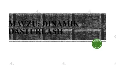 dinamikdasturlash — PPTX