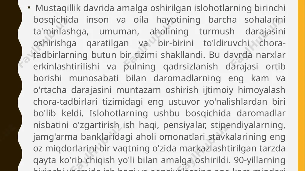 . to`g`ri (bevosita) soliqlar daromad solig`i, foyda solig`i, resurs to`lovlari, mol-mulk solig`i va boshqalardan iborat bo`lib, ularga egalik qilish va ulardan foydalanish soliqqa tortish uchun asos bo`lib xizmat qiladi. egri soliqlar tarkibiga qo’shilgan qiymat solig’i, aksiz so’lig’i, bojxona boji, jismoniy shaxslarning transport vositalari uchun bezin, dizel yoqilg’isi va gaz ishlatganlik uchun soliqlari kiradi. ishsizlik — bir qism iqtisodiy faol aholining oʻziga loyiq ish topa olmasdan qolishi va mehnat zaxirasiga aylanishi. ishsizlik inson manfaatlariga toʻgʻridan toʻgʻri taʼsir qiladigan yirik ijtimoiy-iqtisodiy muammolardan biri hisoblanadi. ish joyini yoʻqotish koʻp kishilar uchun oilaviy turmush darajasining pasayishini, shaxsiy hayotining notinchligini keltirib chiqaradi, kishiga jiddiy ruhiy taʼsir koʻrsatadi. ish staji — mehnat daftarchasi (elektron mehnat daftarchasi) va ish joyidan, xizmatdan, o‘qishdan yoki arxivdan berilgan boshqa hujjatlar bo‘yicha aniqlangan, ishdagi tanaffuslardan qat’i nazar, qonunchilikka muvofiq pensiya ta’minoti huquqini beradigan mehnat faoliyati va boshqa faoliyatning umumiy davomiyligi; ish haqi — shaxsning pensiyani hisoblash (qayta hisoblash) uchun qabul qilinadigan …