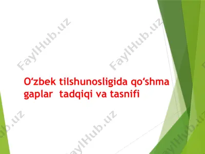 oʻzbek tilshunosligida qoʻshma gaplar tadqiqi va tasnifi — PPTX