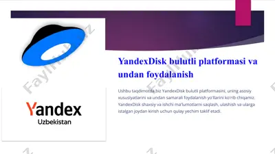 yandexdisk bulutli platformasi — PPTX