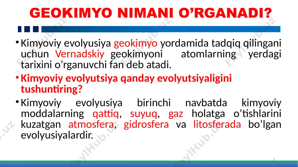 ri yana 12 ta element ko’pchilik fiziologik axamiyatga ega bo’lgan biosistemalarning tuzilishiga qatnashadi -: na, k, ca, mg, mn, fe, si, al, cl, cu, zn, co. ularning organizmdagi og’irlik miqdori »1,6 % ni tashkil qiladi 19 hozirgi vaqtda 20 mln ga yaqin modda sintez qilingan. ular asosan (96% ga yaqini) organik moddalar ularni tashkil qilgan asosiy elementlar o’sha 6+12 hisoblanadi. qolgan elemenlardan 300 mingga yaqini anorganik moddalar hisoblanadi. tirik organizmlarning tarkibiga kirgan organik moddalar ham bir necha yuztani tashkil qiladi. hozirgacha ma]lum bo’lgan 100 ta aminokislotadan oqsillar tarkibiga 20 tasigina kiradi. 20 murakkab biologik sistemalarni hosil qilishdagi kimyoviy birikmalar tanlash prinsipi nimaga asoslanadi bunda asosiy rolni katalizatorlar o’ynaydi. ularning aktivligi kimyoviy reaksiyalarda kamayadi yoki oshadi. 20 asrning 60 yillarida eksperimental yo’l bilan aniqlandiki kimyoviy evolyutsiyalarda shunday kimyoviy strukturalar tanlanib qoladiki ularda katalizatirlarning qobiliyati va faolligi oshishi eng ko’p bo’lsa.bu qonunni mgu professori а.p. rudenko 1964 yilda ochiq katalitik sistemalarning o’z-o’zidan …