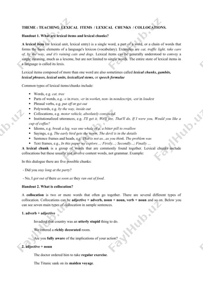 lexical items va lexical chunks haqida — DOCX