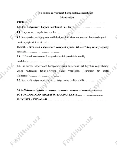 so`zanali natyurmort kompozitsiyasini ishlash — DOC