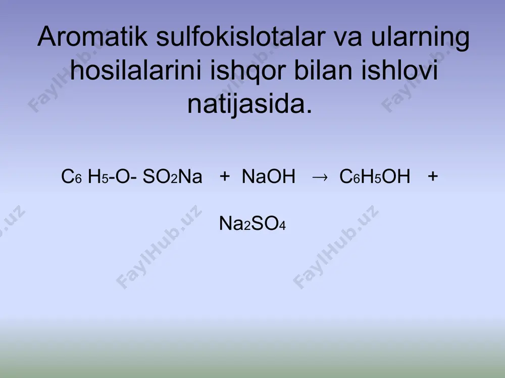 agicha tuzilishga ega: aglikon uglevod qoldigi pelargonidin 5- glyukozido-3-ramnoglikozid pelargonidin 3-ramnoglikozid sianidin 5- glyukozido-3-ramnoglikozid peonidin 5- glyukozido-3-ramnoglikozid petunidin 5- glyukozido-3-ramnoglikozid malvinidin 5- glyukozido-3-ramnoglikozid yuqorida sanab otilgan monomer fenol birikmalardan tashqari osimliklarda polimer fenol birikmalari uchraydi: oshlovchi moddalar, lignin, melaninlar. oshlovchi moddalar kondensirlangan va gidrolizlanuvchilarga bolinadilar. gidrolizlanuvchi oshlovchi moddalar suyultirilgan kislota eritmalar ta’sirida soddaroq tuzilishga ega fenol va nofenol tabiatli birikmalarga parchalanadi. asosan gall va ellaga kislotlari hosil boladi. kondensirlangan oshlovchi moddalar ultirilgan kislota eritmalar ta’sirida qizdirilganda yanada zichlashadilar. ular katexin yoki ykoantosianlarni polimeri hisoblanadilar. ularni tuzilishini quyidagicha tasvirlash mumkin: e’tiboringiz uchun rahmat!!! image1.wmf oleobject1.bin image2.wmf image3.wmf image4.wmf image5.wmf image6.wmf image7.wmf image8.wmf image9.wmf image10.wmf image11.wmf image12.wmf image13.wmf image14.wmf oleobject12.bin oleobject13.bin oleobject14.bin image15.wmf