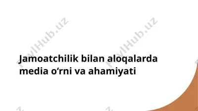 jamoatchilik bilan aloqalar — PPTX