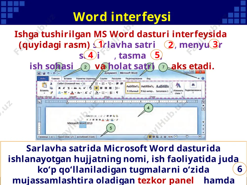 ms word matn protsessori interfeysi 6-sinf - Page 5