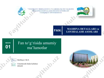 mashina detallariva loyihalash asoslari — PPT