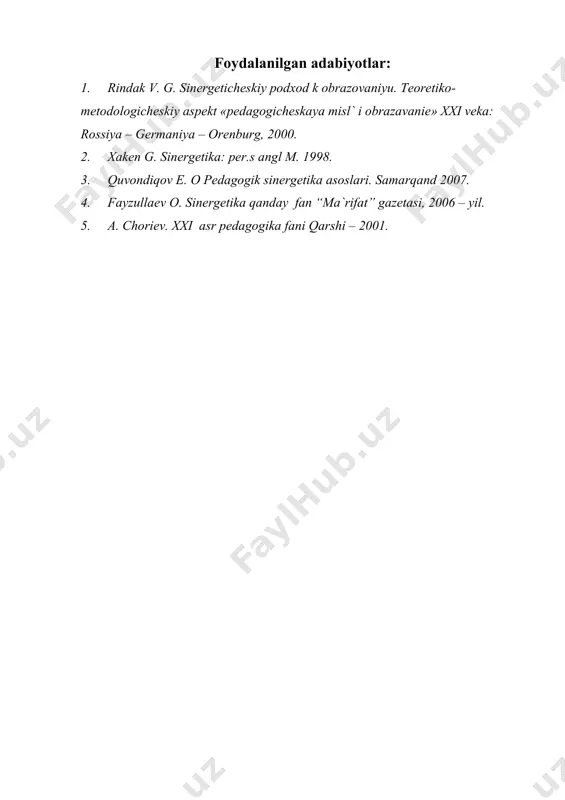 sinеrgеtikа vа pеdаgоgik sinеrgеtikаning mоhiyati - Page 5