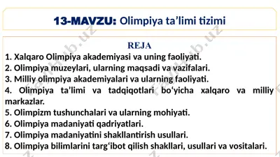 olimpiyata’limi tizimi — PPTX