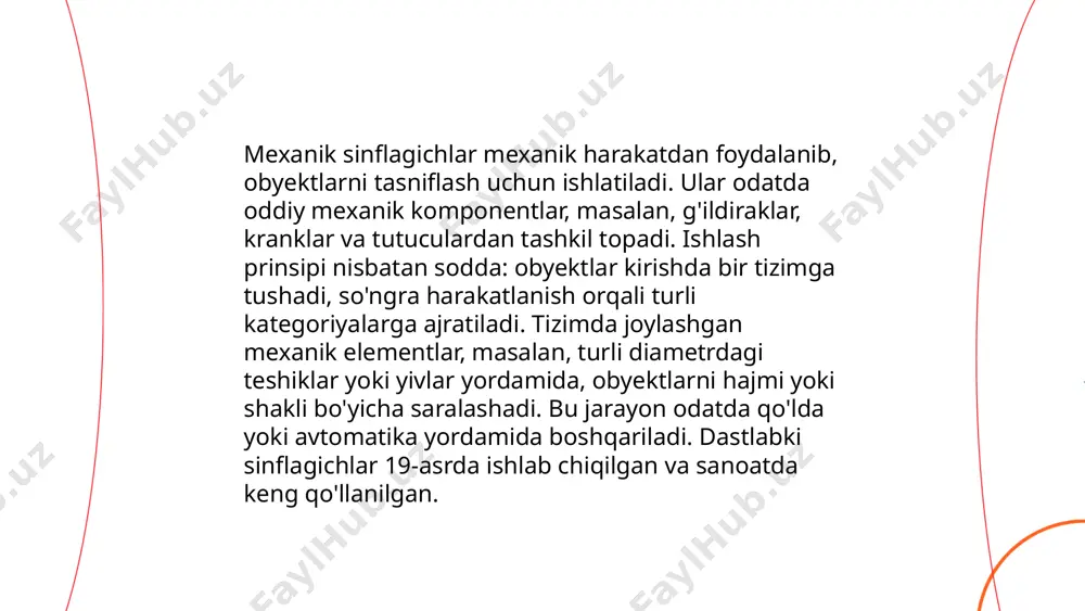 rga uzatiladi. sinflagichlar 100 bar gacha bosimlarda samarali ishlaydi va 40 dan 120 darajagacha bo'lgan haroratlarda barqarorlikni ta'minlaydi. bu komponentlar gidravlika tizimlarining samaradorligi va xavfsizligini oshirish uchun muhimdir. ... t.me/slaydai_bot 1. **ma'lumotlar tahlili:** samaradorlikni oshirish uchun kompaniyalar ma'lumotlarni tahlil qilish orqali jarayonlarni optimallashtirishi mumkin. masalan, 2019-yilda ma'lumotlar tahlilidan foydalangan kompaniyalar o‘rtacha 6% samaradorligini oshirdi. 2. **avtomatlashtirish:** bosh vazifalarni avtomatlashtirish samaradorlikni 20-30% ga oshirishi mumkin. masalan, ishlab chiqarish jarayonlarini kompyuterlashtirish orqali vaqt va xarajatlarni kamaytirish mumkin. 3. **vaqtni boshqarish:** vaqtni samarali boshqarish muhimdir. 2018-yilgi tadqiqotlarga ko‘ra, yaxshi vaqtni rejalashtirish yondashuvlari insonlarni 15% samaraliroq qiladi. 4. **xodimlarning ishonchliligi:** motivatsiyani oshirishda xodimlar boshqaruvi texnikalari foydalaniladi, buning natijasida 13% samaradorlik oshirilishi kuzatilgan. 5. **texnik ta’lim:** yangi texnologiyalarga tez moslashish va innovatsion treninglar ko‘proq samaradorlikni ta'minlashda yordam beradi. ... t.me/slaydai_bot 10. sinflagichlarda energiya sarfi va texnik iqtisod sinflagichlarda energiya sarfi va texnik-iqtisod mavzusida, sinflagichlar odatda soatiga 200 dan 400 vatgacha energiya sarflashi mumkin. bular bilan …