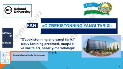 "o’zbekistonning eng yangi tarixi" — PPTX