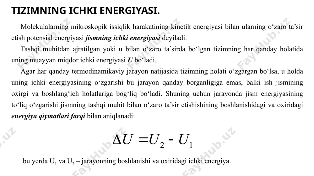 termodinamikaning birinchi qonuni. ideal gaz aralashmalari. dalton qonuni - Page 5