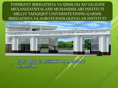 bino va inshootlar davlat kadastri — PPTX