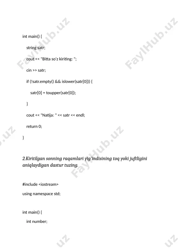 dasturlash asoslari fanidan joriy nazorat bilet - Page 2