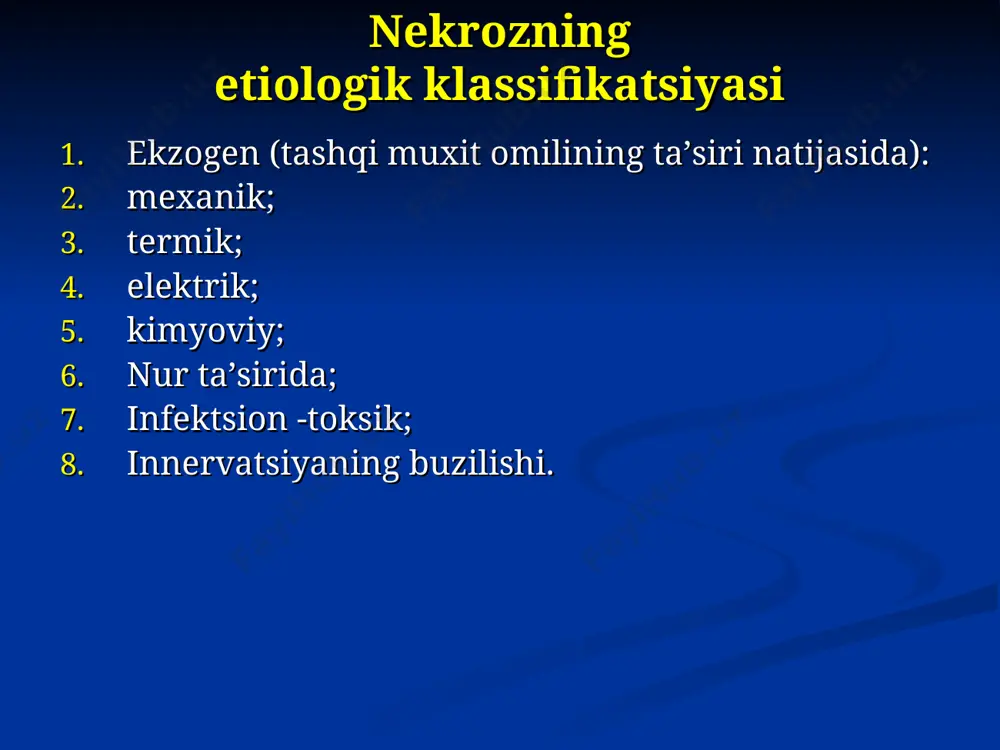 ormallashtirish; reparant vositalarni qoʼllash; qon-tomir protektorlari; koʼrsatmaga koʼra antibiotikoterapiya; gbo. yotoq yaralarning xirurgik davosi yotoq yara profilaktikasi eslatma! yotoq yaralarni davolashdan ko'ra oldini olish osonroq. yotoq yaralar xosil bulishi mumkin tana qismlarini xar kuni koʼzdan kechirish.. xar 2 soatda bemor xolatini oʼzgartirib turish. bemorga yarim oʼtirgan xolat berish. choyshablarni toza saqlash (toza va quruq choyshablar,, oqliklar). yotoq yaralar xosil bulishi mumkin tana qismlarini nam sochiq bilan artish va uqalash va antiseptiklar bilan ishlov berish. yotoq yaralar xosil bulishi mumkin tana qismlariga rezinali xalqalar, dokali va porolonli tagliklar qoʼyish. bemorlarni toʼgʼri ovqatlantiorish bemorga oʼziga oʼzi yordam berishni oʼrgatish. barcha tibbiy muolojalarni yoʼriqnoma asosida bajarish. sims holati qorin bilan yotish yonbosh holatda yonbosh holati va qisman qorin bilan yotish bemorning toʼshakda xarakatlanishi sekvestrlar – nekrozga uchragan zonada erkin yotgan va organizm bilan aloqasini yoʼqotgan, lekin, rezorbtsiya yoki uzilib tushish imkoniyatiga ega boʼlmagan oʼlik toʼqima. sekvestrlarni kechish koʼrinishlari аseptik kechishi, «sekvestral quticha» xosil …