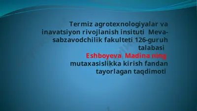 texnologiyalar va inavatsiyonlar — PPTX
