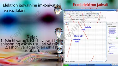 elektron jadvalning imkoniyatlari — PPTX