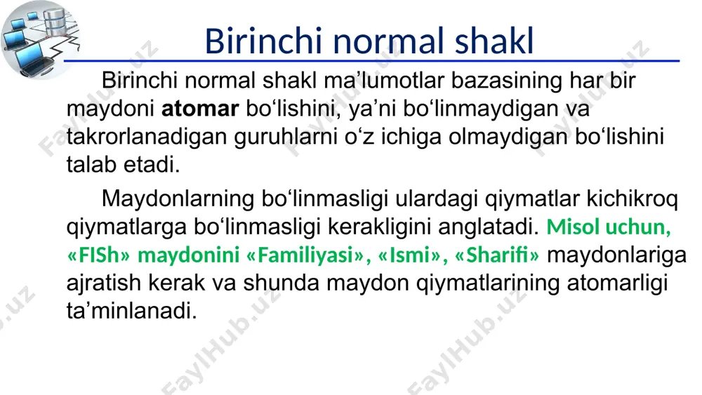 normallashtirish. normalformalar - Page 3