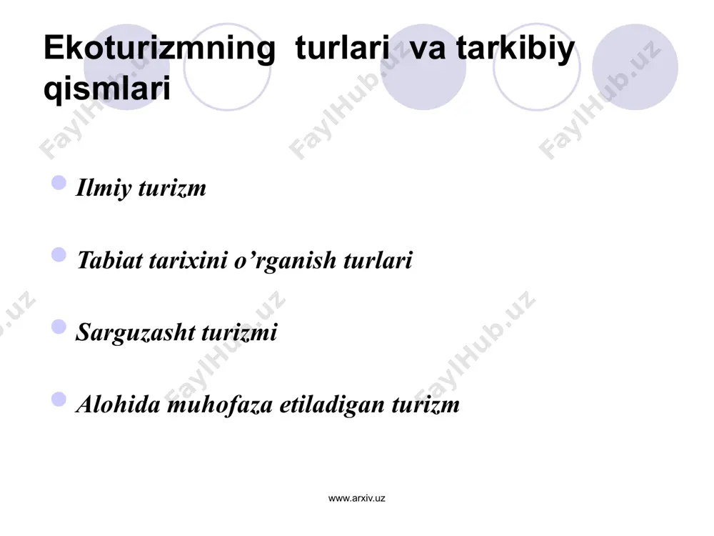 qilgan. ayni paytda biz taklif etadigan hududiy rekreatsiya tizimi ham v. s. preobrajenskiy tomonidan ishlab chiqilgan hududiy rekreatsiya tizimiga asoslanadi. shuningdek xrtni tashkil etish shakli va uni boshqarish, rivojlantirish rekreatsion yo’nalishlarni tuzishda aha-miyatlidir. xususan shahar ichidagi turli marshrutlar, tabiiy rekreatsiya va dam olish oromgohlaridagi maskanlar, ekoturistik marshrutlar va boshqalarda birinchi navbatda ushbu rekreatsion ob’ektning geografik joylashuvi hamda transport va turli xil infratuzilmalarning qay darajada bo’lishi bevosita yo’nalishning samaradorligini ta’minlaydi. www.arxiv.uz 7 g’arbiy namangan ekoturistik rayoni bunga pop tumani hudu-dining janubiy qismida joylashgan rekreatsion ob’ektlarni kiritish mumkin (munchoqtepa, chodaksoy soylari, sarvaksoy, julaysoy, kengulsoy suv omborlari, tog’ va tog’ oldi hududlarida joylashgan qisqa muddatli dam olish maskanlari va bolalar oromgohlari); bu rayon xalqaro transport tuguni jihatidan muhim o’rin tutadi. chunki bu hududdan farg’ona vodiysini toshkent shahri bilan bog’laydigan asosiy transport yo’li o’tadi. shuningdek, bu rayon tog’ va tog’ oldi hududlaridagi tabiiy rekreatsiya ob’ektlarining imko-niyatlari kattaligidan dalolat beradi. mazkur rayonda tarixiy obidalar, tabiiy …
