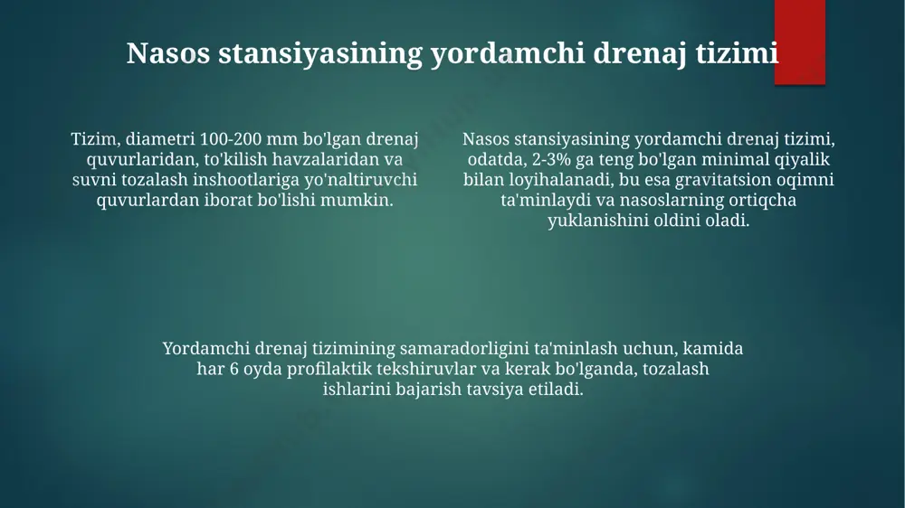 nasos stansiyasining yordamchi-drenaj va suv chiqarib tashlash jihozlari tizimi - Page 4