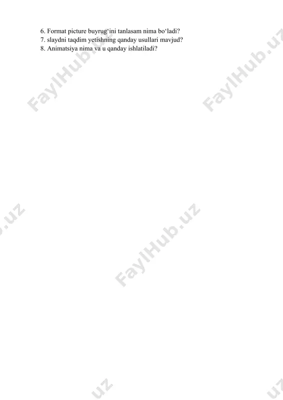 taqdimotlar bilan ishlash (formatlash, chop yetish va taqdimot yaratish) - Page 5