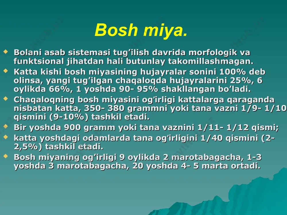ar chizadi 1yoshu 6 оylikdаn 2 yoshgаchа atrofdagi borliqni bir- biriga solishtirib qaraydi. bir xil ko’rinishdagi 2 xil xajm kubiklarni, g’ishtlarni, prizmalarni, sharlarni bir biridan ajratadi uynaganda uyinni boshidan oxirigacha yetkazishga xarakat kiladi tor yo’llardan zinapoyalardan ko’tarilgan taxtani ustidan yura oladi. rasmga qarab aytilgan gaplarni tushunadi, kattalarni bergan savollariga javob beradi. savol beradi: bu nima? ko’p sonli mazmunlari paydo bo’ladi so’z miqdori 30-80 taga yetadi 2 yoshni oxirida 300 tagacha so’z ishlatadi ruhiyat vа хаrаkаtlаrning rivоjlаnishi. 3 yoshdаn xarakatlari mazmunli, o’yinlari qiyinlashgan 20-30 sm balandlikda bog’langan arqondan sakrab utadi o’zi kiyina oladi, tartibli ovqatlanadi kerak bo’lsa, sochiqni ishlatadi. 4 xilli narsalarni rangiga qarab tanlaydi va narsalarni nomini aytadi kani? qayerga? nima uchun? degan savollarni beradi. so’zlardan tuzilgan gaplarni (3 ta so’zdan) gapiradi 4-5 yosh uzun so’zlardan iborat bo’lgan so’zlarni va she'rlarni aytadi so’zlashdagi oxirgi rivojlanish fazasini o’tishi ro’y beradi bog’cha yoshida bola ruhan rivojlanadi. uziga xos xarakterga ega bo’la boshlaydi …