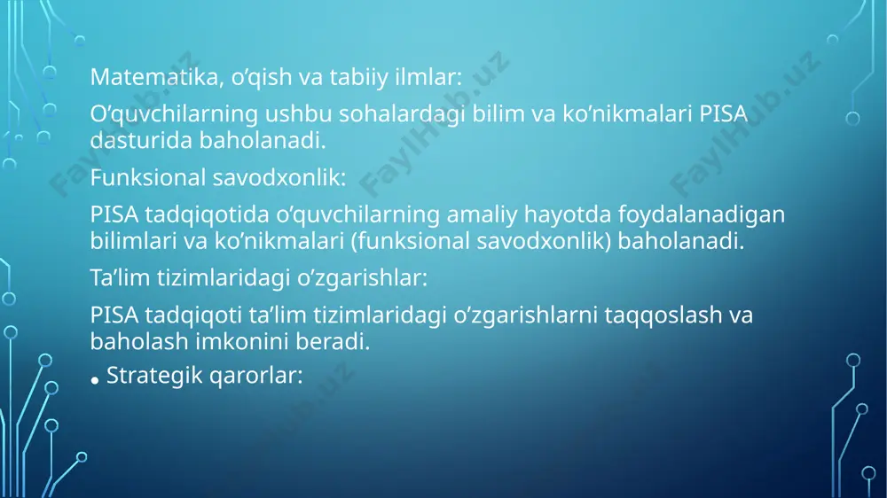 pisa - xalqaro o'quvchilarni baholash dasturi - Page 5