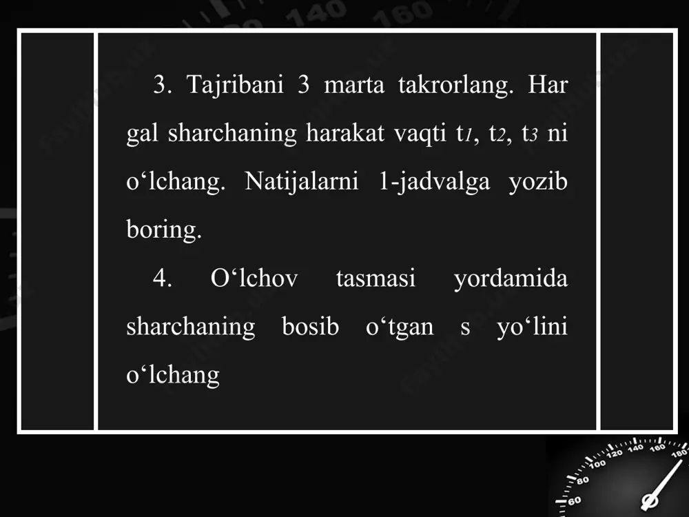 tekis tezlanuvchan harakatlanayotgan jism tezlanishini aniqlash 7-sinf - Page 5