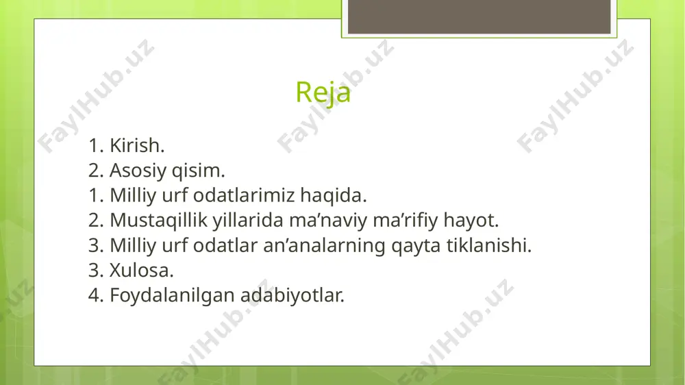 tarixiy taqdimot: milliy urf odatlar an'analar qadriyatlarning qayta tiklanishi - Page 3