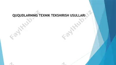 ququdlarning texnik tekshirish usullari — PPTX