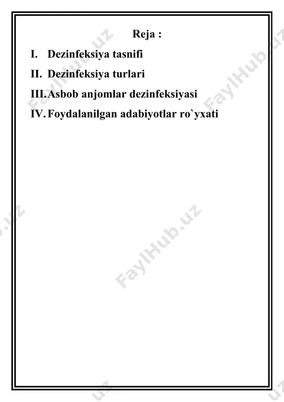 ampalar. 5. kimyoviy. dezinfeksiyalovchi yechimlari foydalanish. 6. birlashgan. bir necha usullari kombinatsiyasi. 7. biologiya. biologik kelib chiqishi foydalanish. dezinfeksiya kimyoviy usul bilan e'tiboringizni to'xtating. zamonaviy dezinfektsiya foydalanish ko'rib chiqaylik. 8. dezinfektsiya kimyoviy va fizik vositalari hayvonlarning inson yuqumli kasalliklar muhitda patogenlarni o'ldirish uchun ishlatiladi va o'simliklar dezinfektsiya bo'ladi. ad ular bo'lishi mumkin: · eritmasiga. · to'xtatib turish. · kukun zarralar shaklida. · tabletka shaklida. amaldagi dezinfektsiya ko'pincha imkon ko'proq chidamli mikroorganizmlar va faol komponentlarini maksimal ta'sir erishish uchun bir nechta faol moddalar muvozanat, vakili. ular maqsadli ularning xususiyatlarini o'zgartirish. dezinfektsiya patogenlarni yo'q qilish maqsad va sterilizatsiya ko'proq va sporalarini yo'q qiladi. tibbiyotda ishlatiladigan zamonaviy dezinfektsiya, juda bakteritsid va insonlar uchun xavfsiz. shuningdek, ularning ko'pchiligi tufayli kam zaharliligi uchun, muntazam ravishda bir tozalovchi sifatida foydalanish mumkin. jismoniy haqida bir necha so'z dezinfeksiya usullari. bu o'z ichiga oladi: ad · quyosh nuri. · quritish. · buxoriy. · qaynash. · qovurish va fırınlama. …