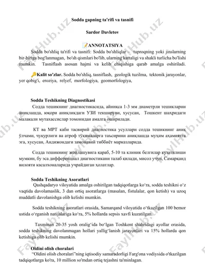 sodda gapning ta'rifi va tasnifi — DOCX