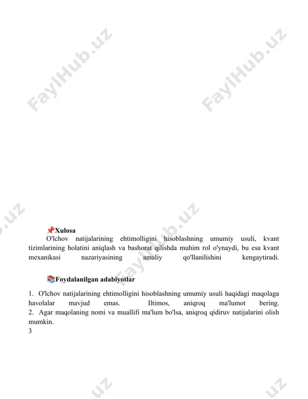 o‘lchash natijalarining ehtimolliklarini hisoblashning umumiy metodi - Page 5