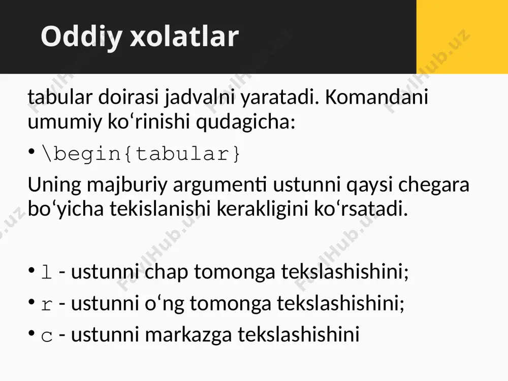 latex: jadvallar bilan ishlash - Page 4
