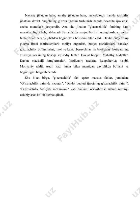 g'aznachilik fanining mazmuni, predmeti va vazifalari - Page 5