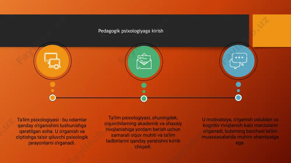 tuvchilar uchun o'qitish usullarini moslashtirish va talabalar uchun maqbul o'quv muhitini yaratish uchun juda muhimdir. pedagogik psixologiya xulq-atvorni o‘rganish nazariyalarini o‘rganadi, bunda o‘quvchilarning atrof-muhit bilan o‘zaro munosabati natijasida xulq-atvori qanday o‘zgarishiga e’tibor qaratiladi. 01 klassik konditsionerlik va operant konditsionerlik kabi xulq-atvorni o'rganish nazariyalari o'quvchilar mustahkamlash va stimullar orqali yangi xatti-harakatlarni qanday egallashlarini va namoyish etishlarini o'rganadilar. 02 bu nazariyalarni tushunish o‘qituvchilar uchun juda muhim, chunki u o‘quvchilarning sinfda o‘rganish tajribasini qanday samarali rag‘batlantirish va shakllantirish haqida tushuncha beradi. 03 xulq-atvorni o'rganish nazariyalari motivatsiya va tarbiya psixologiyasi motivatsiya ta'lim psixologiyasida muhim rol o'ynaydi, chunki u o'quvchilarning o'quv jarayonlari va umumiy o'quv faoliyatiga ta'sir qiladi. 02 ta'lim psixologiyasida motivatsiyaning turli nazariyalarini tushunish o'qituvchilarga samarali o'rganish uchun qulay muhit yaratishga yordam beradi. 03 pedagogik psixologlar motivatsiya o‘quvchilarning xulq-atvori va kognitiv jarayonlariga qanday ta’sir qilishini o‘rganib, muvaffaqiyatli o‘qitish va o‘rganish strategiyalarini ishlab chiqish uchun tushuncha beradi. 01 1 2 3 ta'lim psixologiyasi o'quvchilarning qanday …