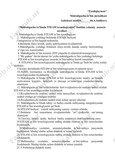 maktabgacha ta’lim metodikasi — DOCX