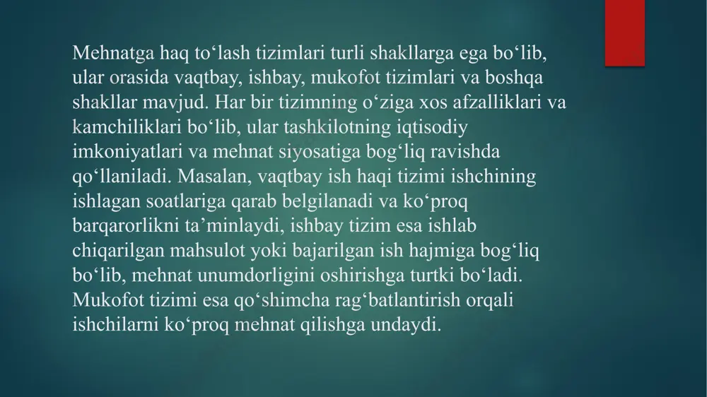 13-aprel. 2. o’zbekiston respublikasi konstitutsiyasi,-t.; o’zbekiston 2009-45b. 3. o’zbekiston respublikasi “ buxgalteriya hisobi to’g’risida”gi qonuni. –t. 1996 y 30-avgust ii.o’zbekiston respublikasi prezident farmonlari va qarorlari. 4. o’zbekiston respublikasi prezidentining farmoni. fuqorolarning o’zbekiston respublikasi tijorat banklaridagi omonatlarini himoyalash kafolatlarini ta’minlashga oid qo’shimcha chora tadbirlar to’g’risida. 2020yil 18-noyabr, pf-4057-son. 5. o’zbekiston respublikasi prezidentining farmoni. iqtisodiyot real sektori korxonalarining moliyaviy barqarorligini yanada oshirish chora tadbirlari to’g’risida. 20021-y 26-yanvar, pq- 4053. e’tiboringgiz uchun rahmat! image2.png image3.png image4.png image5.png /docprops/thumbnail.jpeg