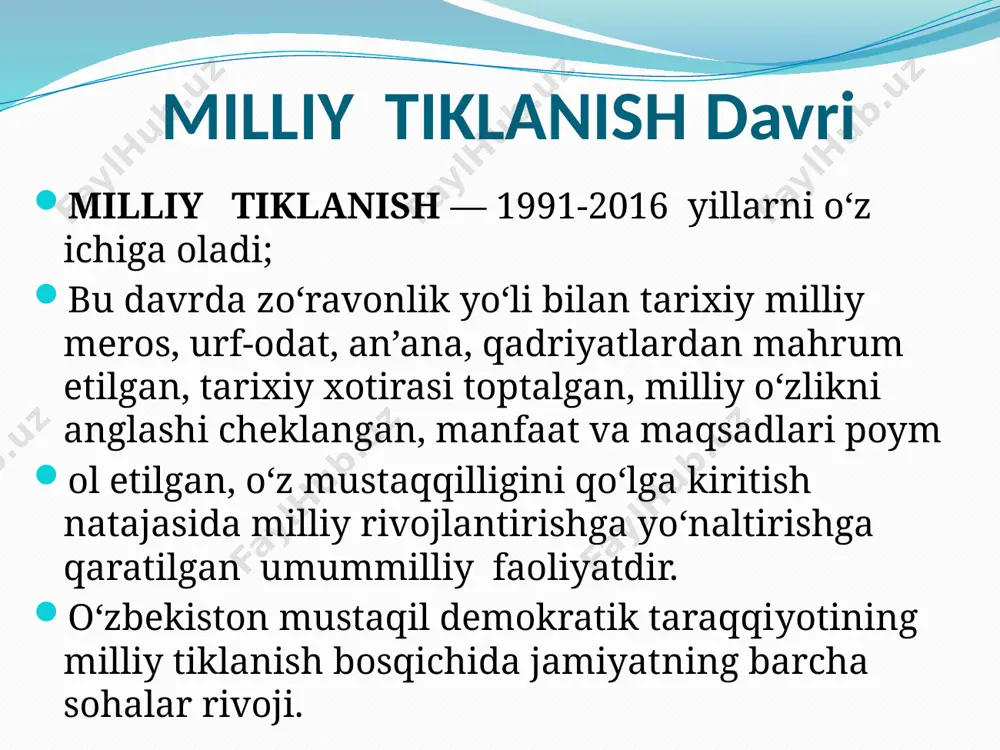o’zbekistonning eng yangi tarixi faniga ajratilgan soat - Page 5