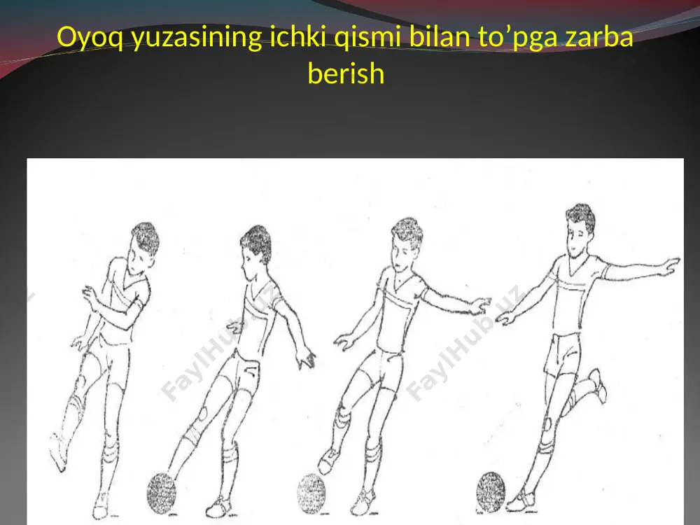 uqori darajaga ko’tarishga yo’naltirilgan bo’lishi lozim. o’yin davomida futbolchilar kattagina energiyani sarf qilishida, futbolchilarning organizmidagi yuqori darajada tayyorgarlikka ega bo’lishini ta’kidlash o’rinlidir. futbolchilarni sog’lig’ini mustaxkamlashda ularning gigiyenik talablarga rioya qilishlarga va ko’proq toza havoda mashq qilishlari katta ahamiyatga egadir. futbolchilarning bunday amallarga rioya qilishlari organizmda moddalar almashinuvi yaxshilanishi, tayanch harakat apparatini, muskul, asab tizimlarining mustahkam va sog’lom bo’lishini ta’minlaydi.