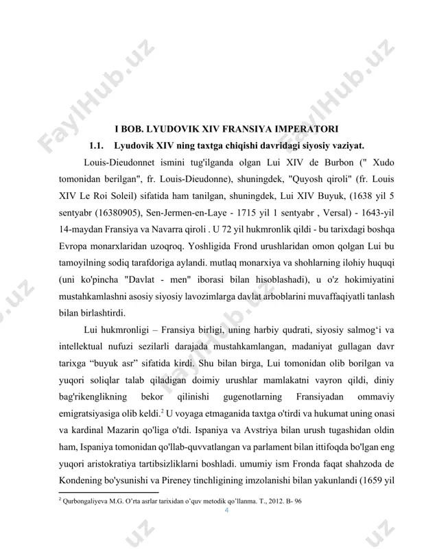 i. u iqtidorli va qobiliyatli xodimlarni tanlash uchun sovg'aga ega edi (masalan, kolbert, voban, letellier, lion, luvois). lui qirollik huquqlari haqidagi ta'limotni yarim diniy dogmaga ko'tardi. yorqin kolbertning mehnati tufayli davlat birligini mustahkamlash, ishchilar sinflari farovonligini oshirish, savdo va sanoatni rag'batlantirish uchun ko'p ishlar qilindi. shu bilan birga, luvois armiyani tartibga solib, uning tashkilotini birlashtirdi va jangovar kuchini oshirdi.ispaniya qiroli filipp iv vafotidan so'ng, u frantsuzlarning ispaniya gollandiyasining bir qismiga da'volarini e'lon qildi va uni devolyutsiya urushida saqlab qoldi. 1668-yil 2-mayda tuzilgan axen shartnomasi fransiyaning flandriya va bir qator chegara hududlarini uning qoʻliga berdi. o'sha paytdan boshlab birlashgan viloyatlar lui timsolida ehtirosli dushmanga ega edi. tashqi siyosat, davlat qarashlari, savdo manfaatlari, dindagi qarama-qarshiliklar har ikki davlatni doimiy to'qnashuvlarga olib keldi. lui 1668-71 yillarda respublikani yakkalab qolishga mohirlik bilan erishdi. poraxo'rlik orqali u angliya va shvetsiyani uchlik ittifoqidan chalg'itishga, kyoln va myunsterni fransiya tomoniga o'tkazishga muvaffaq bo'ldi. o'z qo'shinini 120 000 …