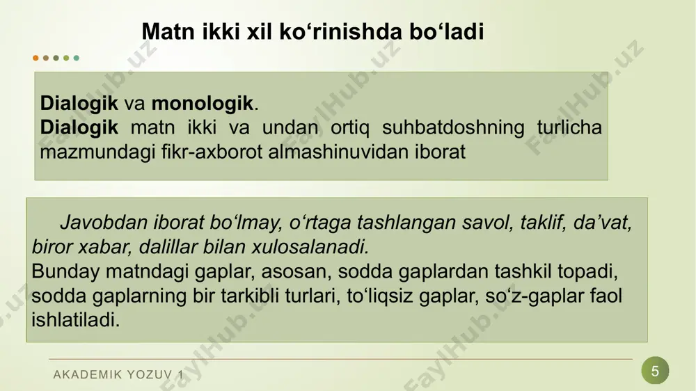akademik yozuv: matn va uning turlari - Page 5