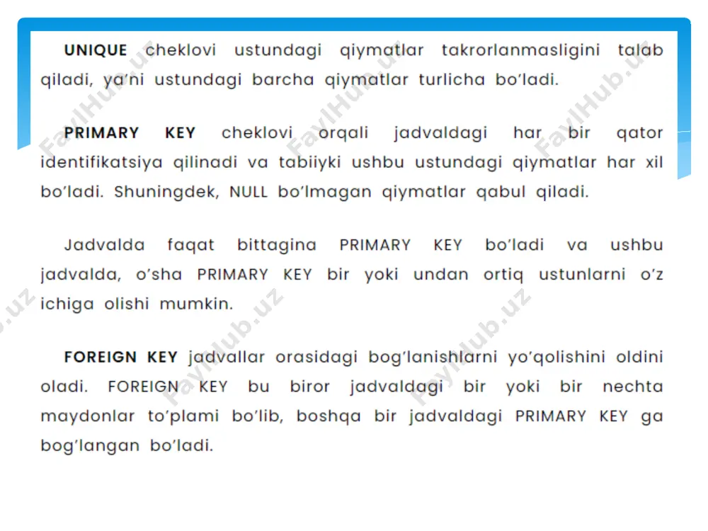 sql cheklovlar fk, pk - Page 5