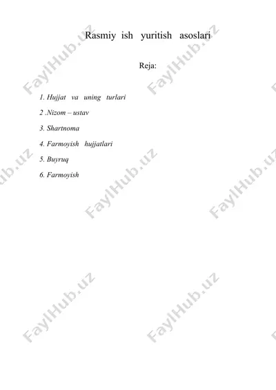 rasmiy ish yuritish asoslar 2 — DOC