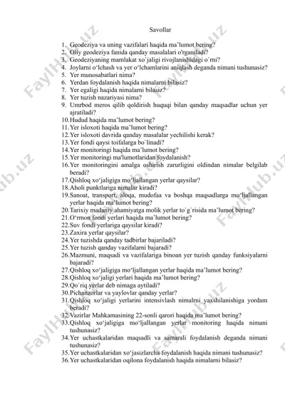 geodeziya va uning asosiy mazmuni — DOCX