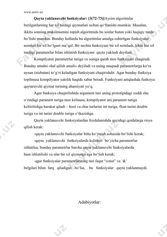 rekursiv va qayta yuklanuvchi funksiyalar - Page 5